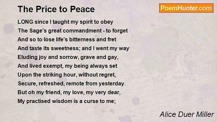 Alice Duer Miller - The Price to Peace