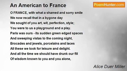 Alice Duer Miller - An American to France
