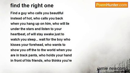 jamie newcomb - find the right one
