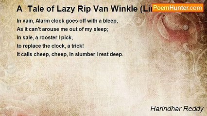 Harindhar Reddy - A  Tale of Lazy Rip Van Winkle (Limerick-12)