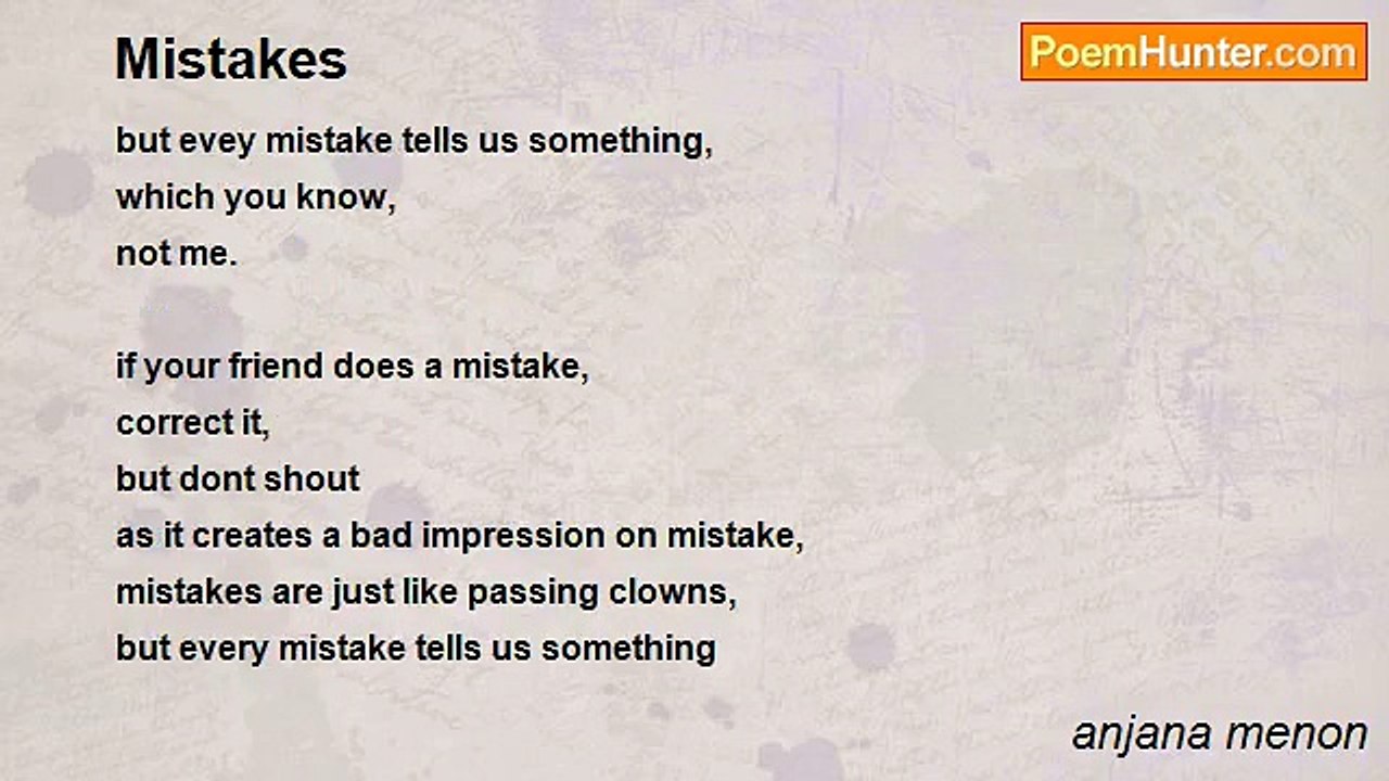 anjana menon - Mistakes