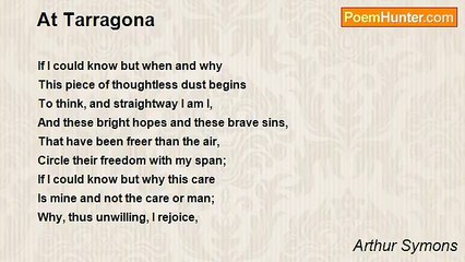 Arthur Symons - At Tarragona