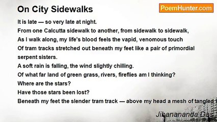 Jibanananda Das - On City Sidewalks