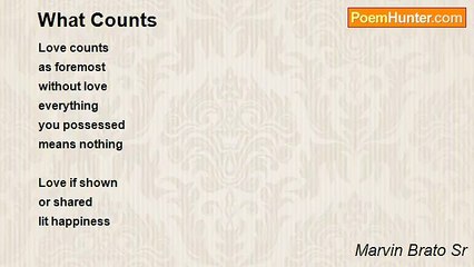 Marvin Brato Sr - What Counts