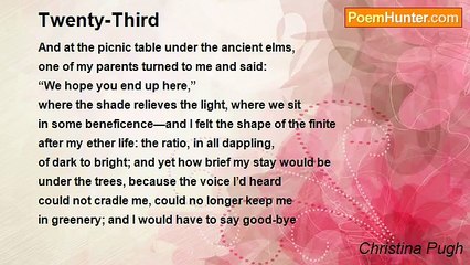 Christina Pugh - Twenty-Third