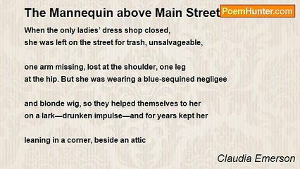 Claudia Emerson - The Mannequin above Main Street Motors.