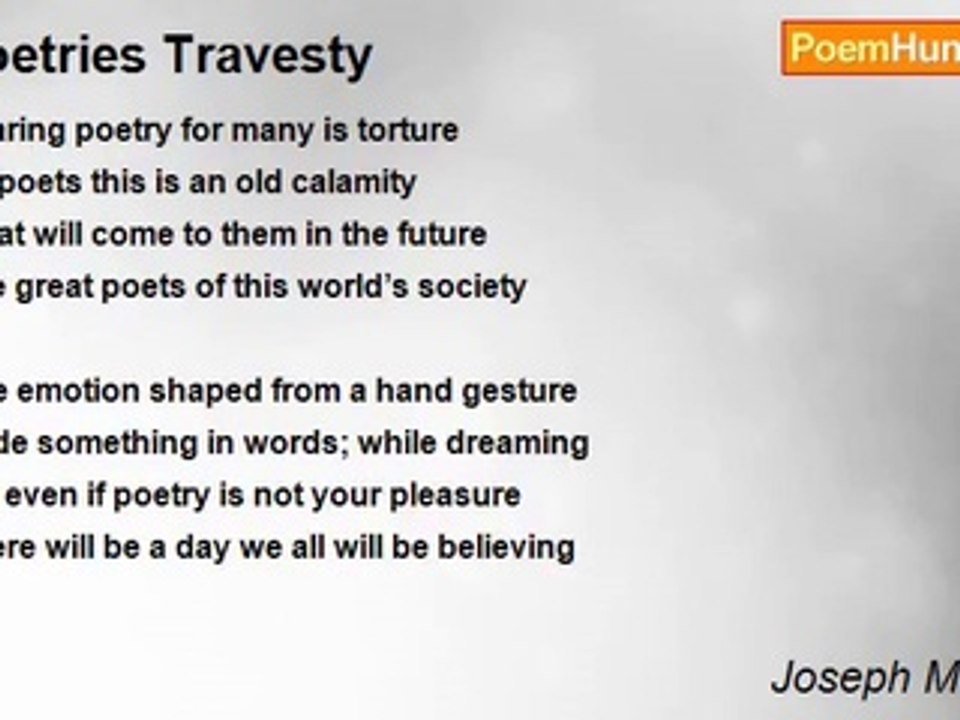 Joseph Michalski - Poetries Travesty