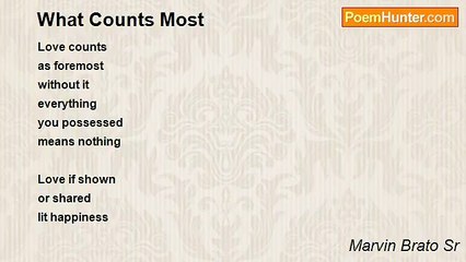 Marvin Brato Sr - What Counts Most