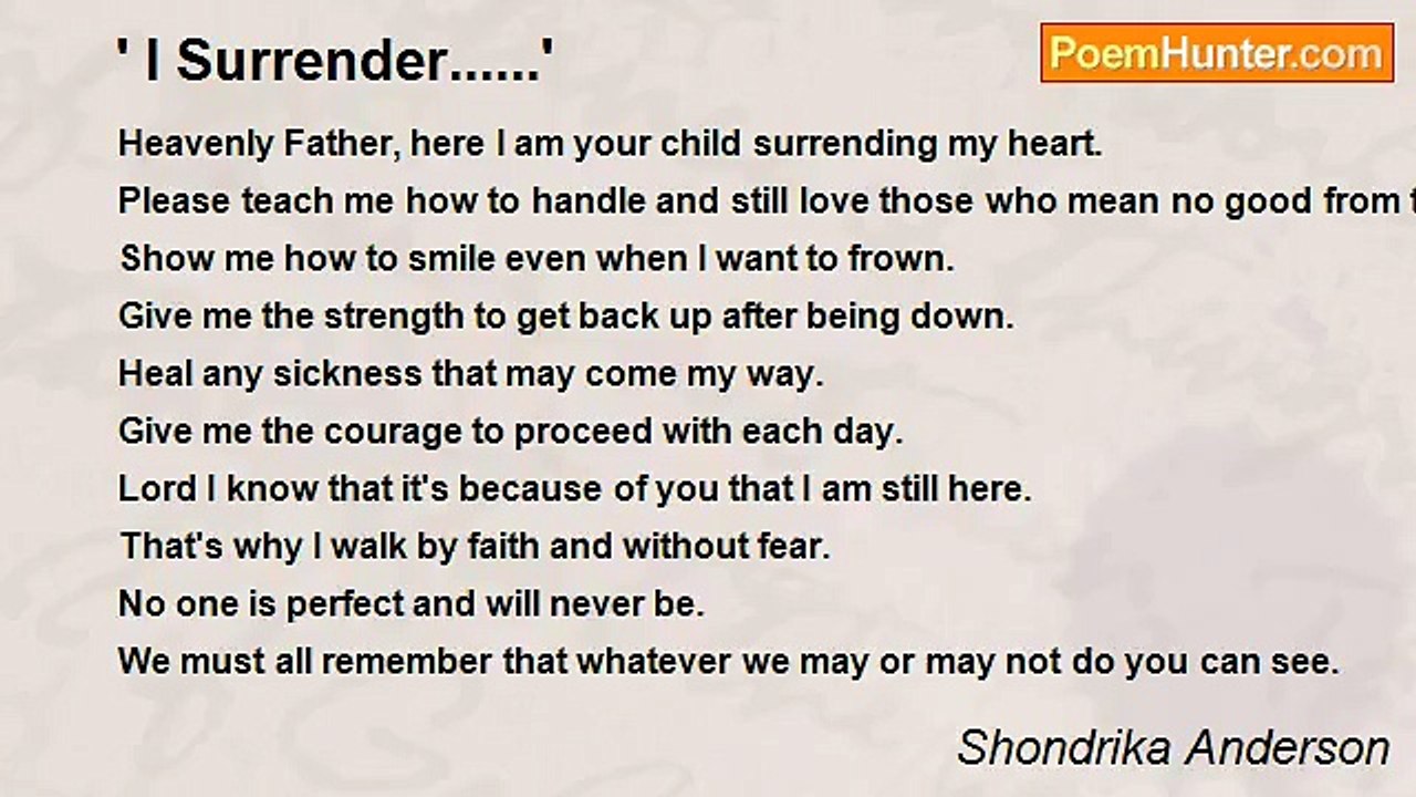 Shondrika Anderson - ' I Surrender......'