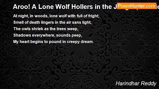 Harindhar Reddy - Aroo! A Lone Wolf Hollers in the Jungle (Limerick-17)