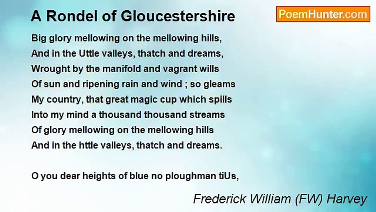 Frederick William (FW) Harvey - A Rondel of Gloucestershire