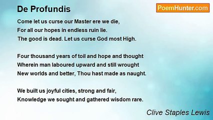 Clive Staples Lewis - De Profundis