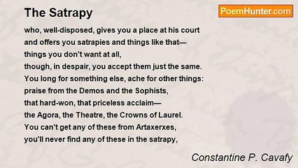 Constantine P. Cavafy - The Satrapy