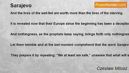 Czeslaw Milosz - Sarajevo