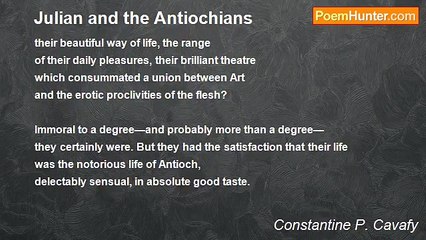 Constantine P. Cavafy - Julian and the Antiochians