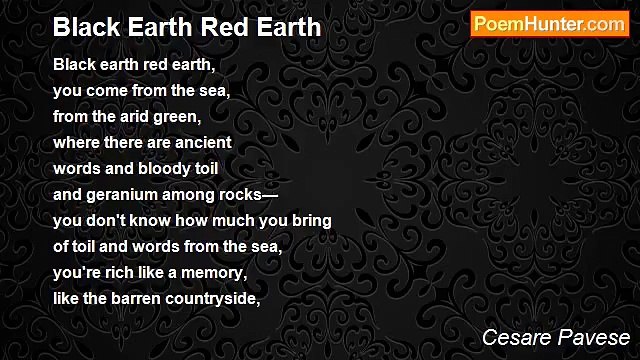 Cesare Pavese - Black Earth Red Earth