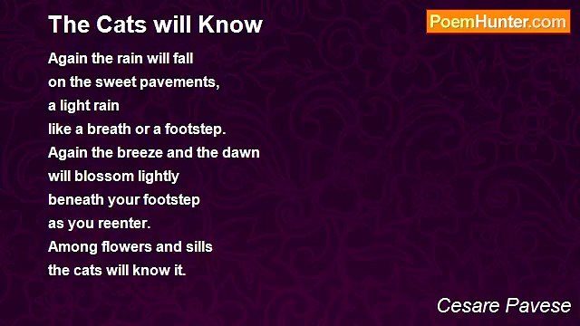 Cesare Pavese - The Cats will Know