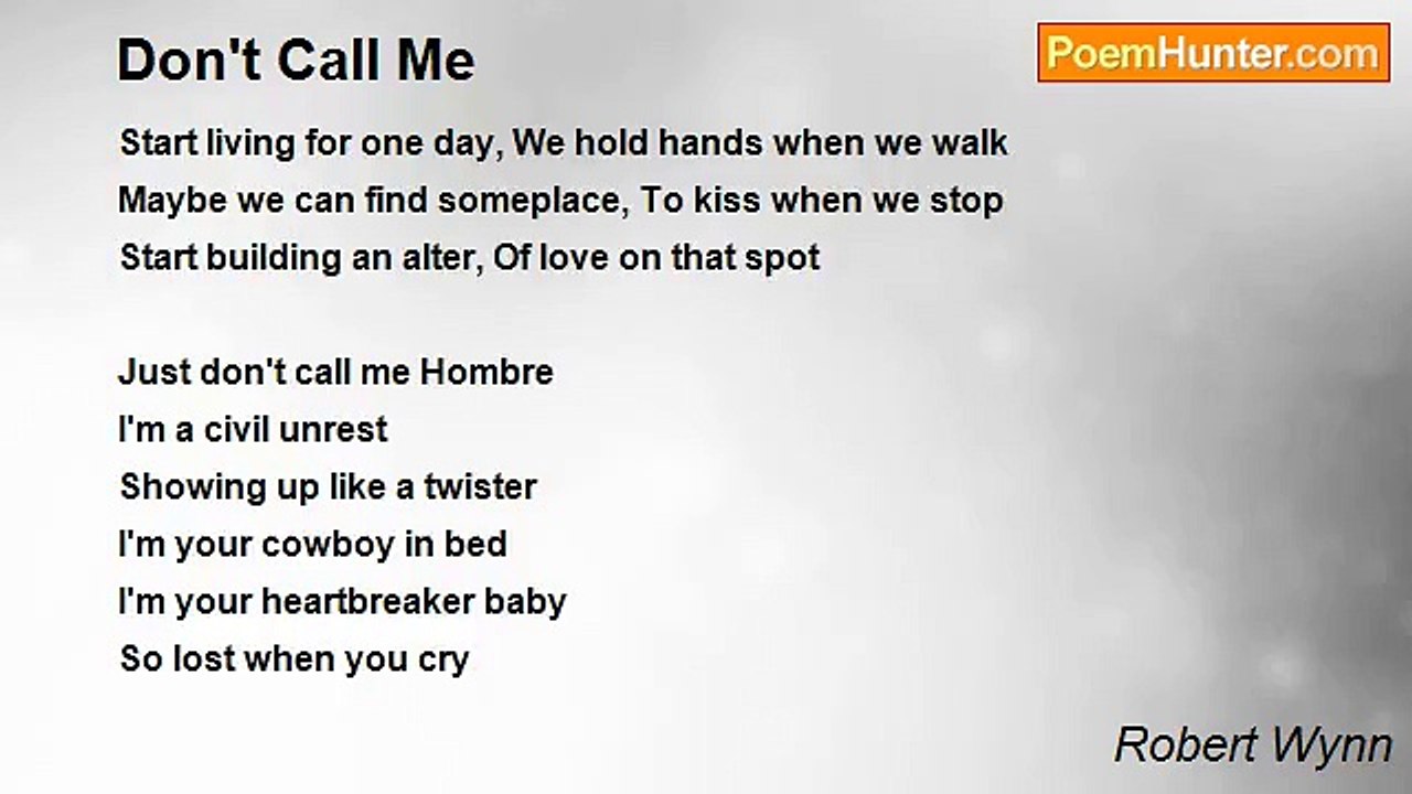 Robert Wynn - Don't Call Me