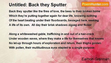 Eamon Grennan - Untitled: Back they Sputter