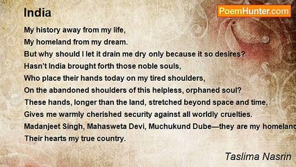 Taslima Nasrin - India