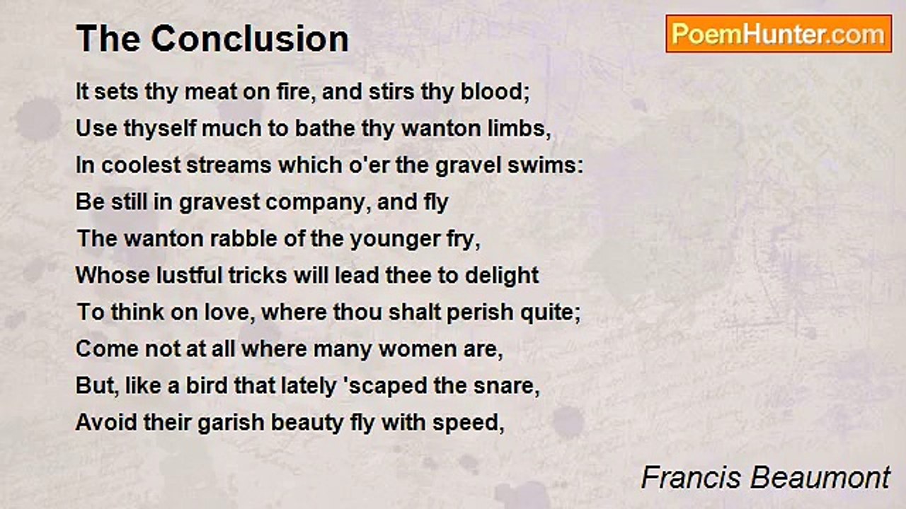 Francis Beaumont - The Conclusion