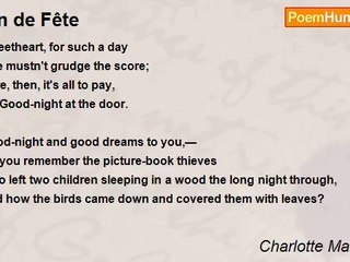Charlotte Mary Mew - Fin de Fête