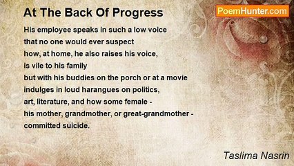 Taslima Nasrin - At The Back Of Progress