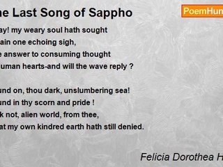 Felicia Dorothea Hemans - The Last Song of Sappho