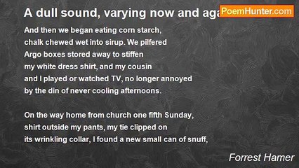 Forrest Hamer - A dull sound, varying now and again