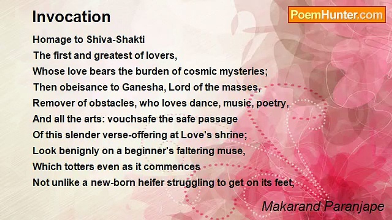 Makarand Paranjape - Invocation