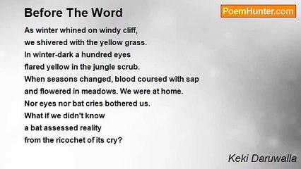 Keki Daruwalla - Before The Word