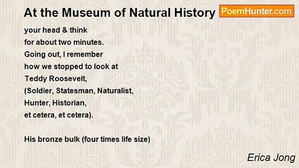 Erica Jong - At the Museum of Natural History