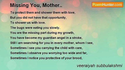 veeraiyah subbulakshmi - Missing You, Mother..