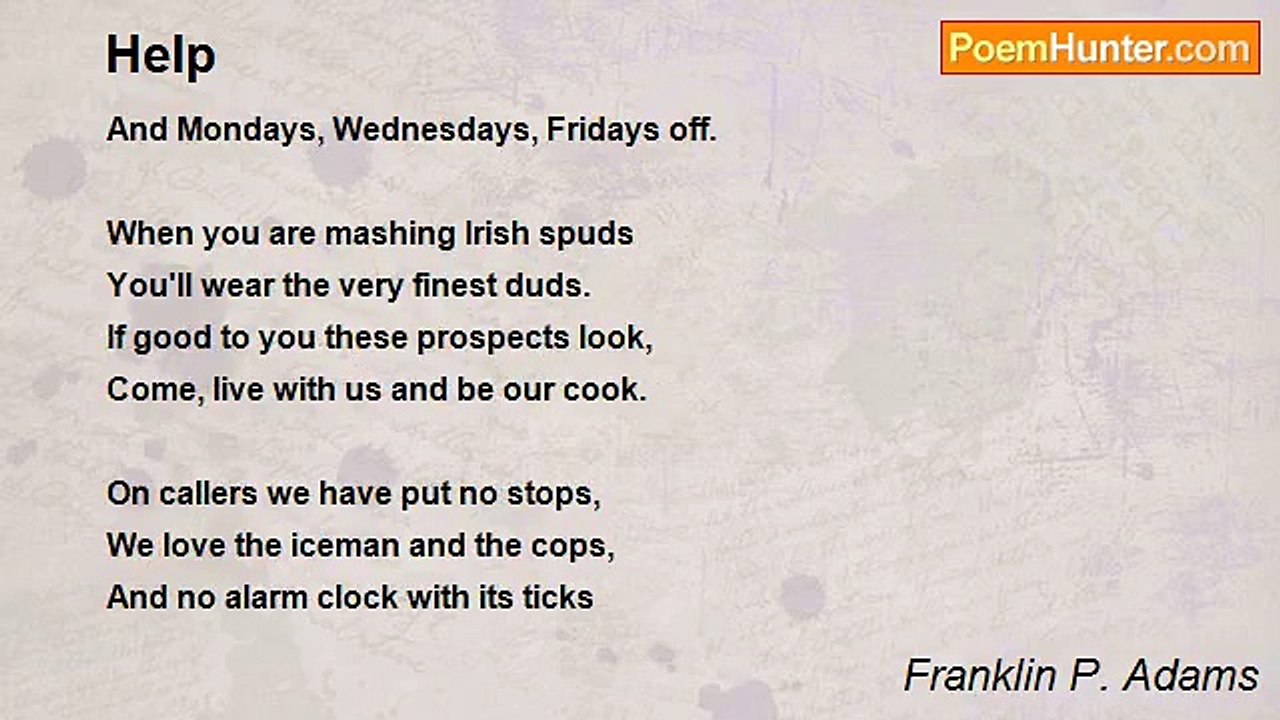 Franklin P. Adams - Help