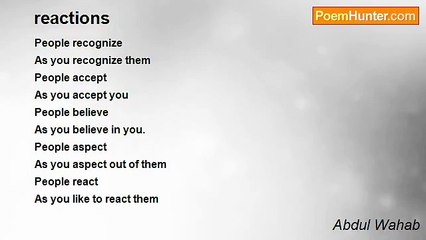 Abdul Wahab - reactions