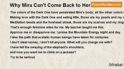 Mirabai - Why Mira Can't Come Back to Her Old House