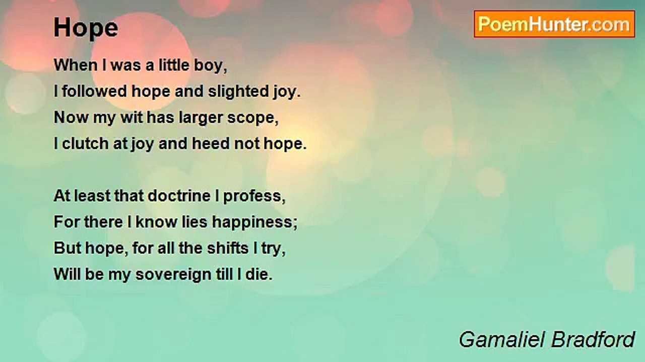 Gamaliel Bradford - Hope