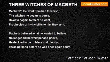 Pratheek Praveen Kumar - THREE WITCHES OF MACBETH