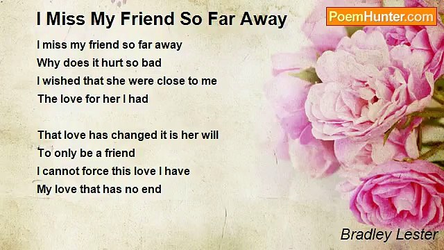 Bradley Lester - I Miss My Friend So Far Away