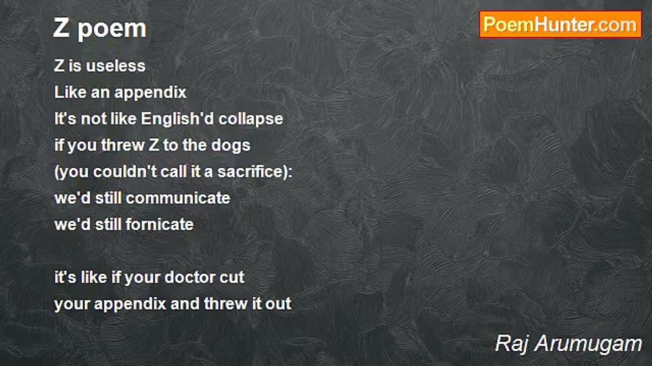 Raj Arumugam - Z poem