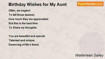 Walterrean Salley - Birthday Wishes for My Aunt