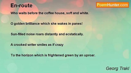 Georg Trakl - En-route