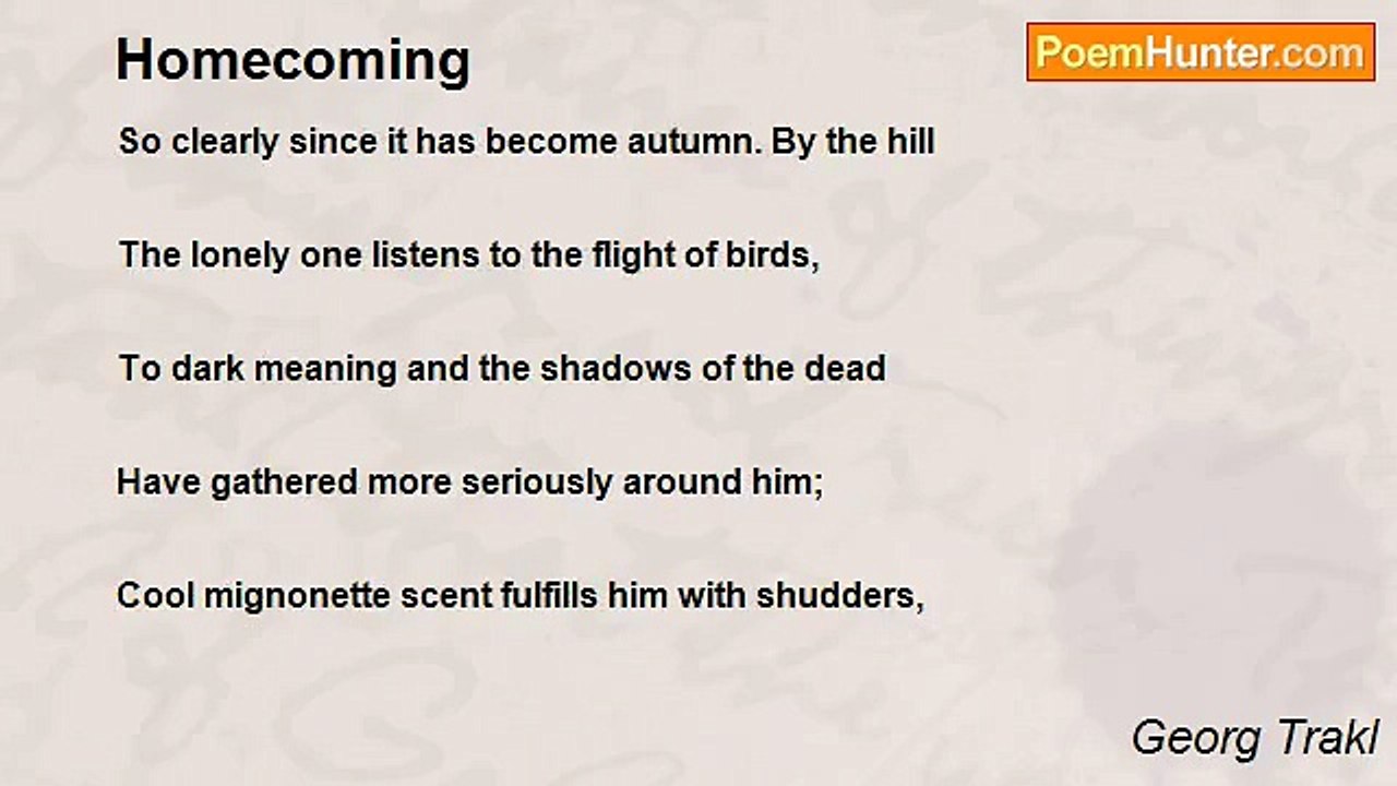 Georg Trakl - Homecoming