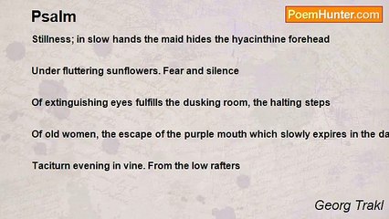 Georg Trakl - Psalm