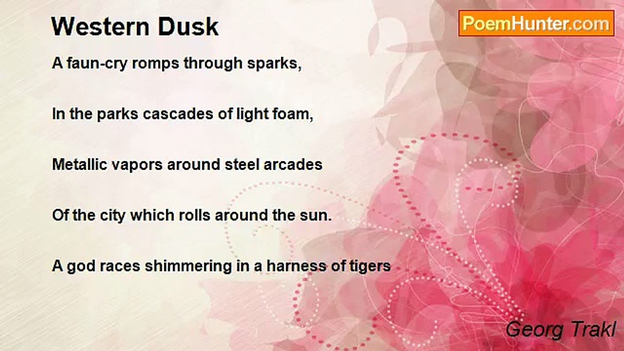 Georg Trakl - Western Dusk