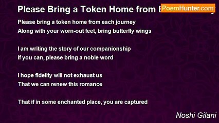 Noshi Gilani - Please Bring a Token Home from Each Journey