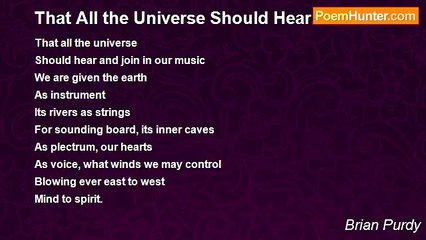 Brian Purdy - That All the Universe Should Hear...