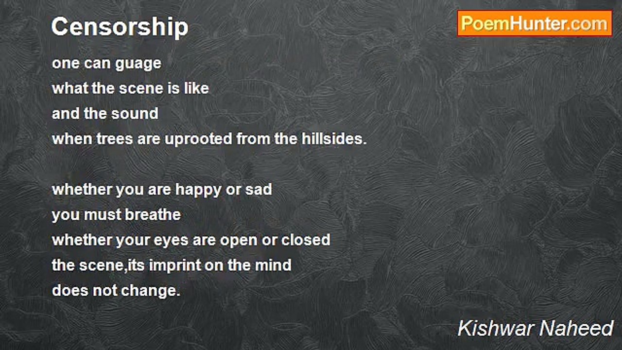 Kishwar Naheed - Censorship