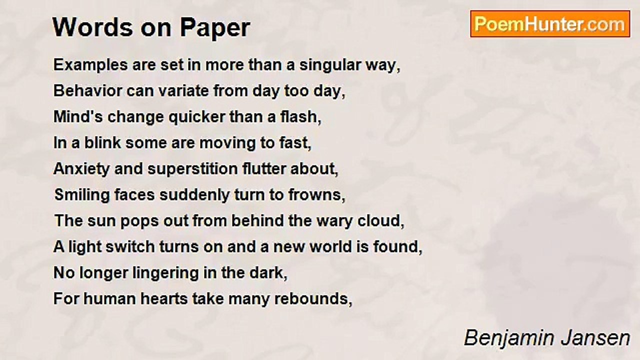 Benjamin Jansen - Words on Paper