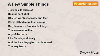 Smoky Hoss - A Few Simple Things